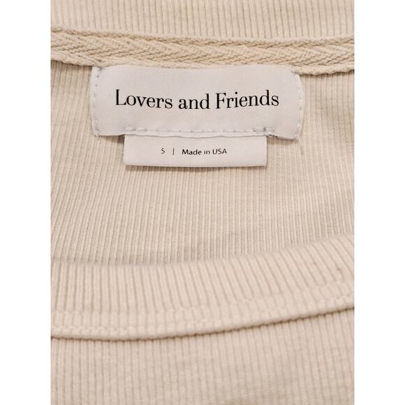 Lovers & Friends Studio Crop Sweatshirt in Ivory EUC Size Small - Picture 4 of 4